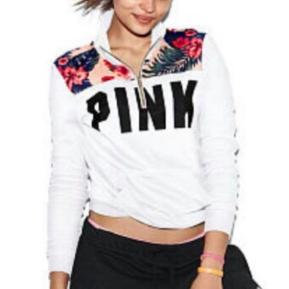 VS PINK Floral Perfect quarter zip size Medium⭐️